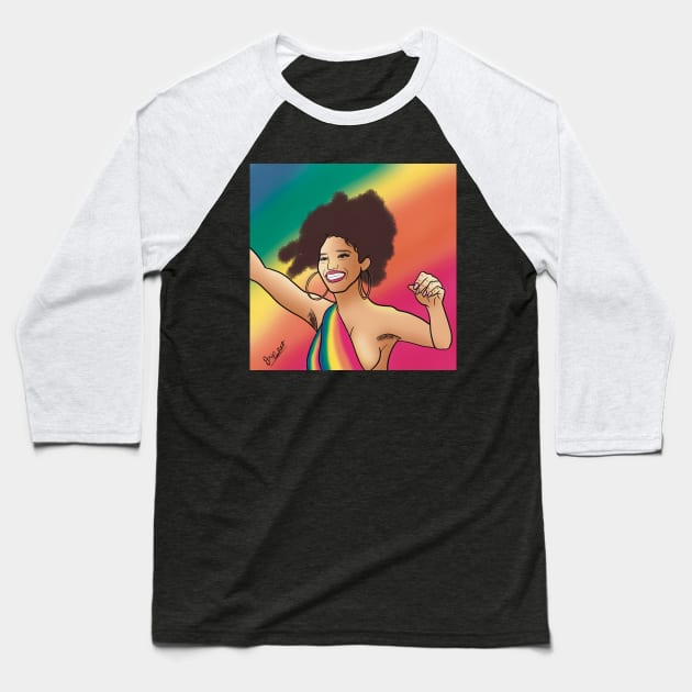 Indya Moore Baseball T-Shirt by Dr Paul Art